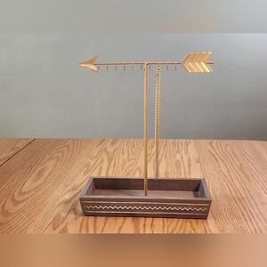 Arrow Jewelry Holder Wooden Metal Necklace Bracelet